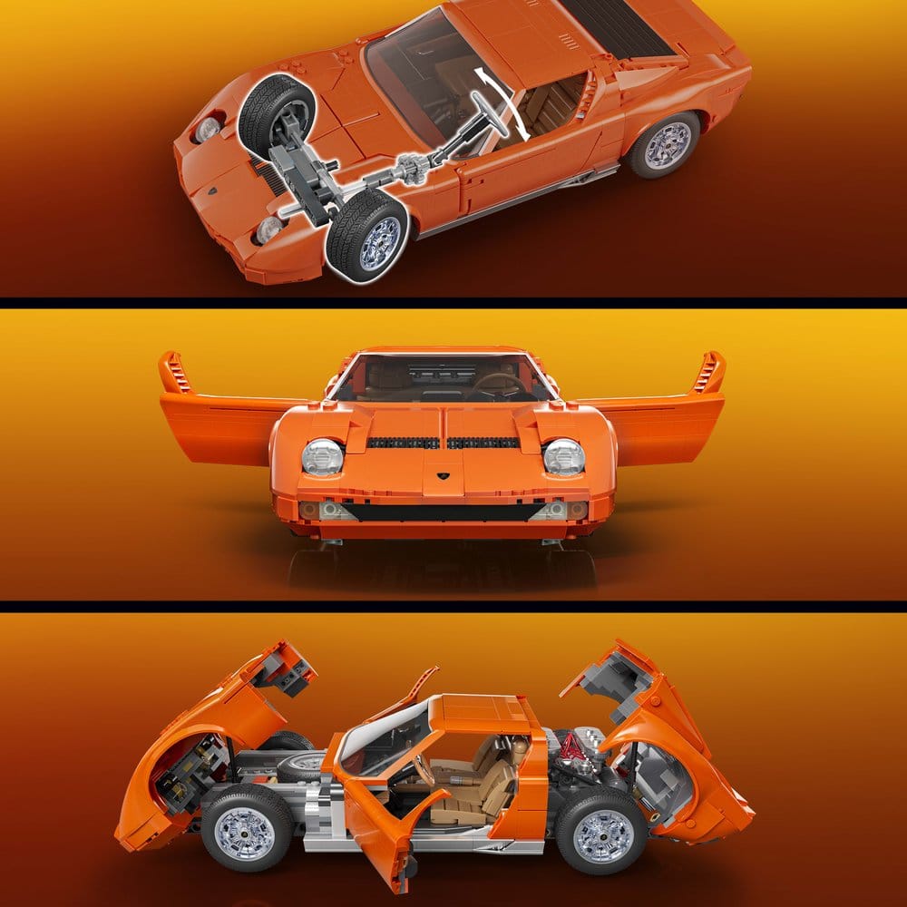 Hot Wheels Premium Mattel Brick Shop Bauset 1/12 Lamborghini Miura P400 SV - Preorder - ETA: 08.09.2026