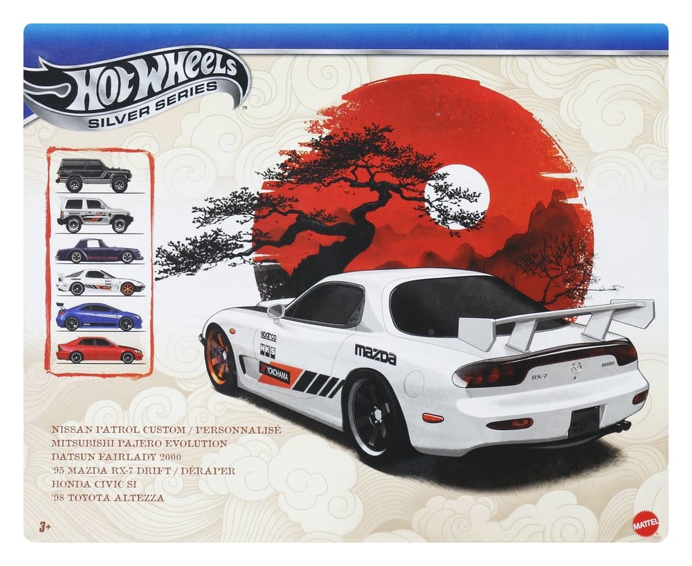 Hot Wheels Silver Series Die-Cast Fahrzeuge 6er-Pack 1/64 Streets of Japan - Versand: 7 Tage nach Bestellung