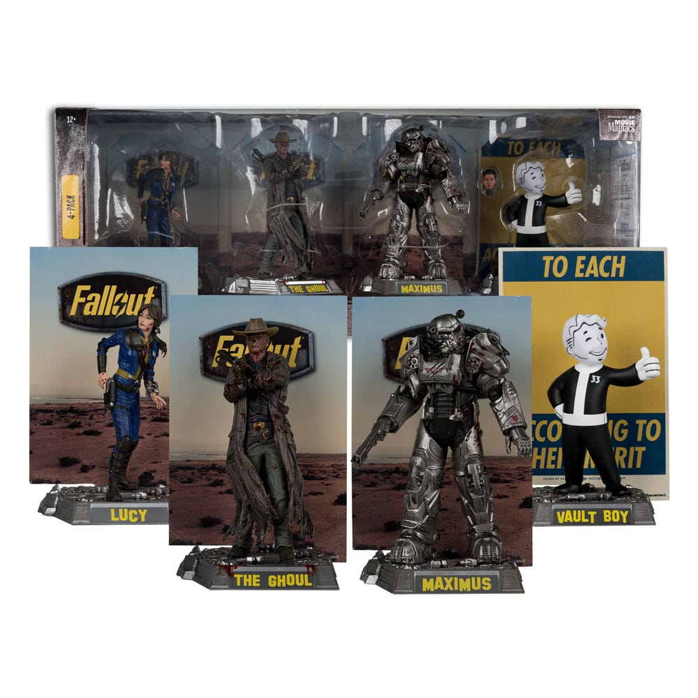 Fallout Movie Maniacs PVC Statuen 4er-Pack Lucy, Maximus, The Ghoul & Vault Boy 15 cm - Versand: 5-7 Tage nach Bestellung