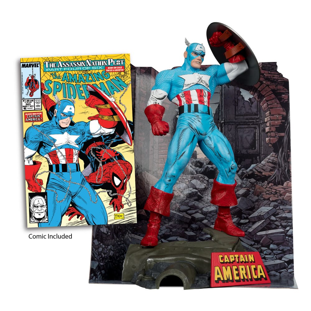 Marvel PVC Statue 1/6 Captain America (The Amazing Spider-Man #323) 28 cm - Versand: 5-7 Tage nach Bestellung