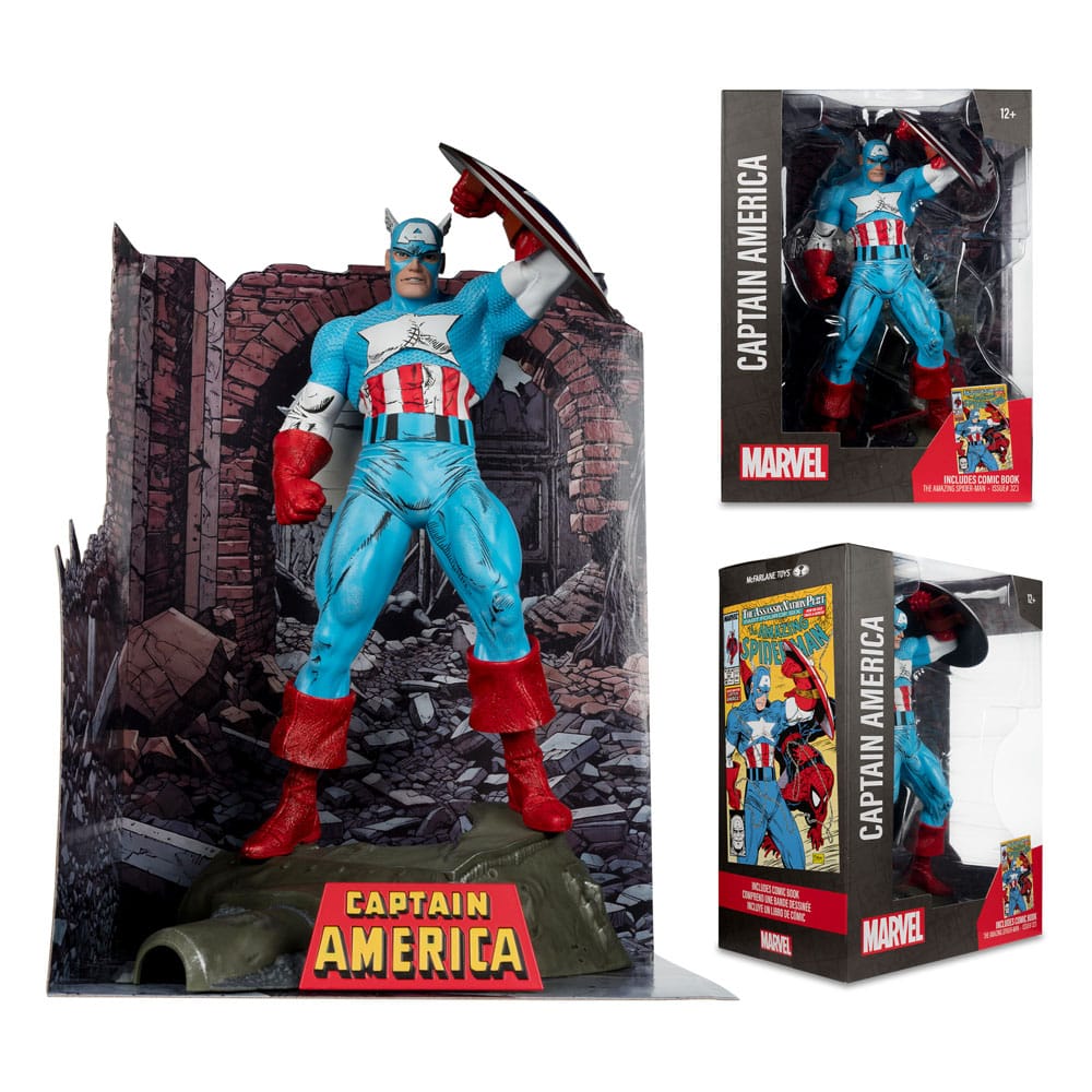 Marvel PVC Statue 1/6 Captain America (The Amazing Spider-Man #323) 28 cm - Versand: 5-7 Tage nach Bestellung
