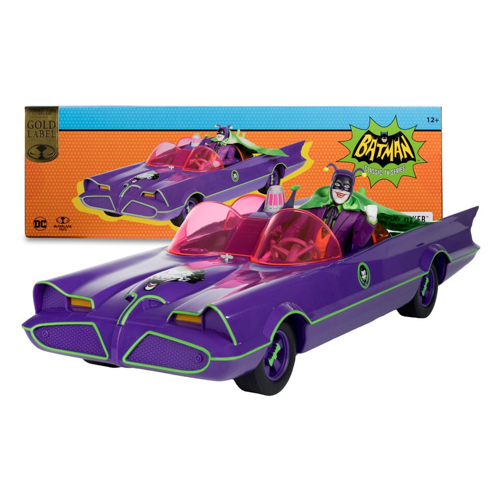 DC Retro Actionfigur und Fahrzeug Batman 66 Batmobil with Joker (Gold Label) - Versand: 5-7 Tage nach Bestellung