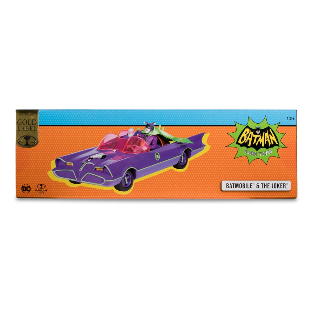 DC Retro Actionfigur und Fahrzeug Batman 66 Batmobil with Joker (Gold Label) - Versand: 5-7 Tage nach Bestellung