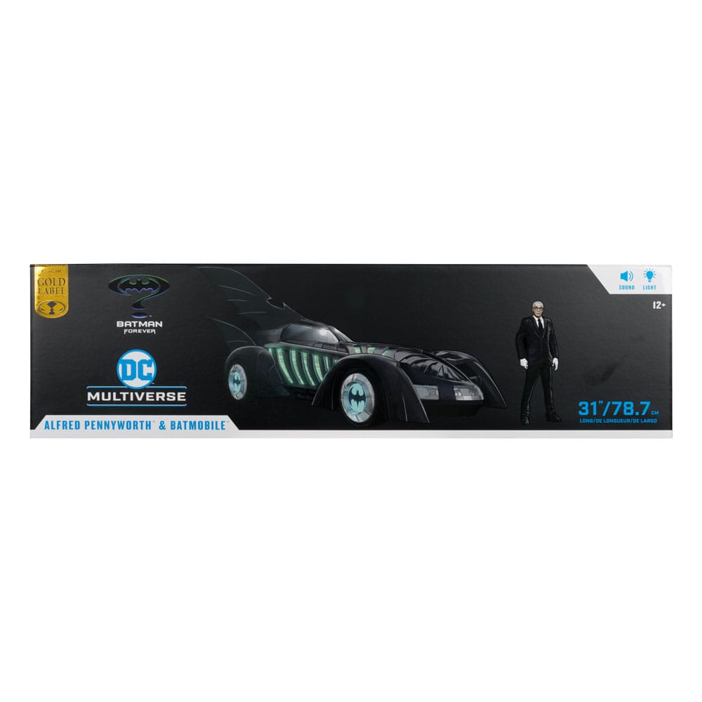 Batman Forever DC Multiverse Actionfigur mit Fahrzeug Alfred Pennyworth & Batmobile (Gold Label) 79 cm - Preorder - ETA: 06.01.2026