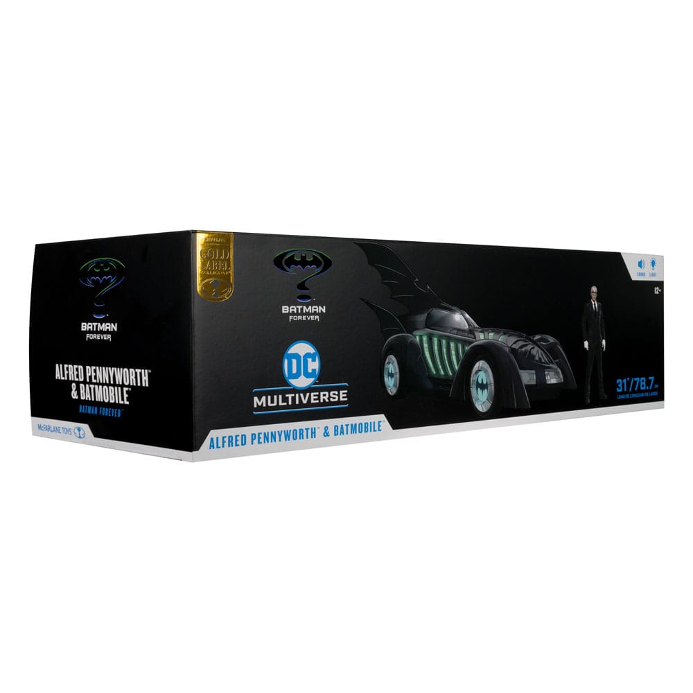 Batman Forever DC Multiverse Actionfigur mit Fahrzeug Alfred Pennyworth & Batmobile (Gold Label) 79 cm - Preorder - ETA: 06.01.2026
