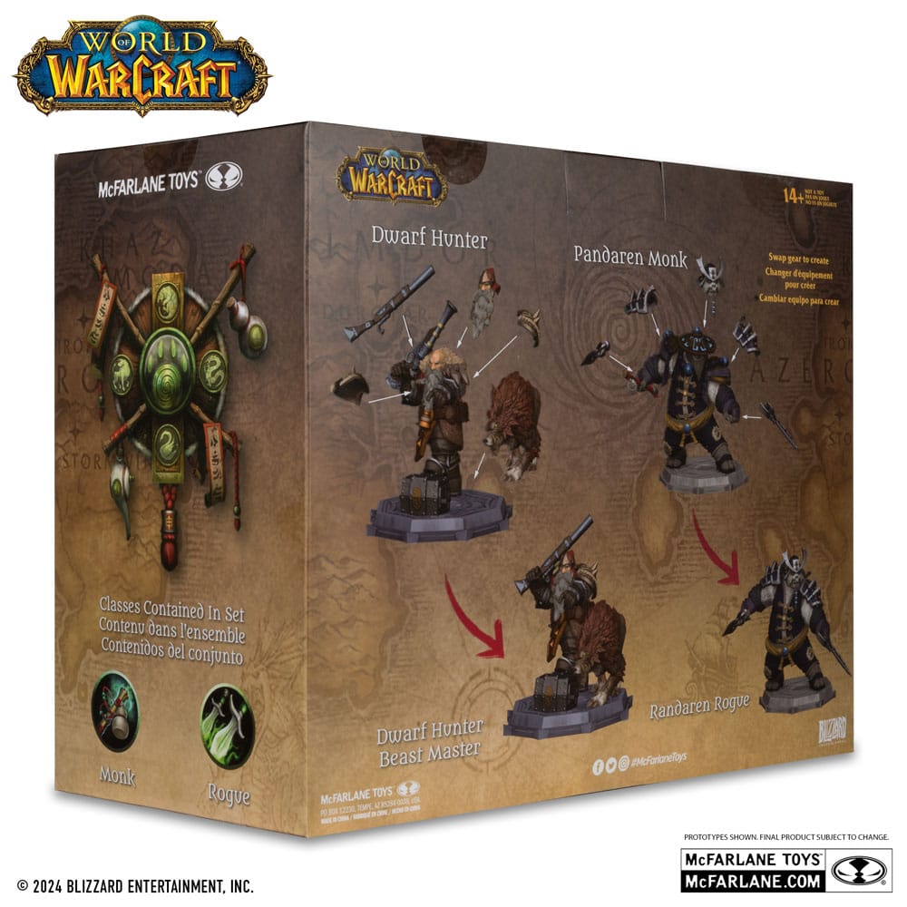 World of Warcraft PVC Statuen 2er-Pack 1/12 Dwarf Hunter: Beast Master & Pandaren: Monk (Gold Label) 15 cm - Versand: 5-7 Tage nach Bestellung
