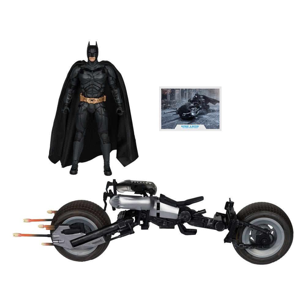 The Dark Knight DC Multiverse Actionfigur mit Fahrzeug Batman & The Batpod 18 cm - Versand: 5-7 Tage nach Bestellung
