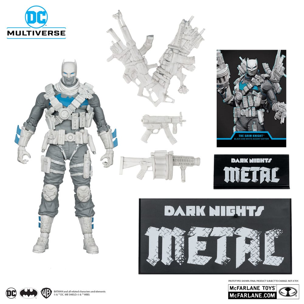 DC Multiverse Actionfigur The Grim Knight (Dark Nights Metal) (Black & White Accent Edition) (Gold Label) 18 cm - Versand: 5-7 Tage nach Bestellung