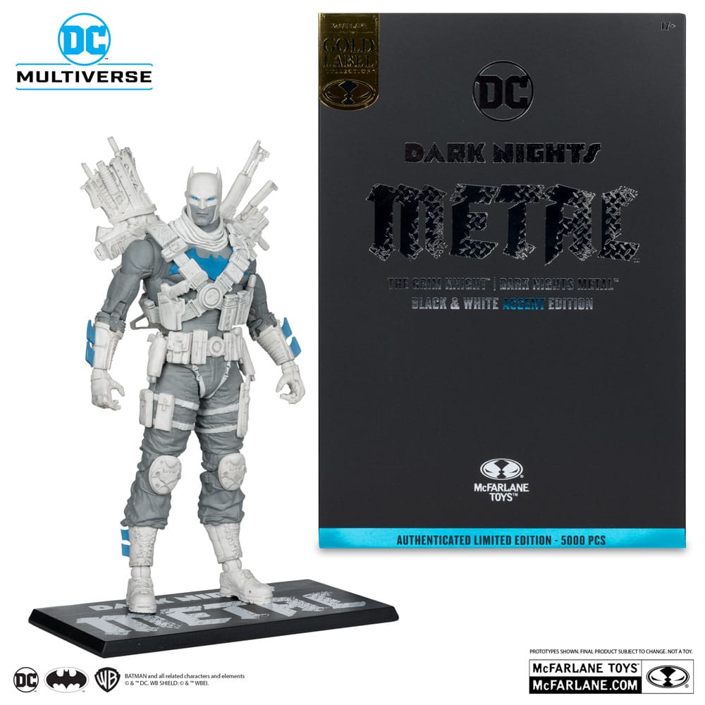 DC Multiverse Actionfigur The Grim Knight (Dark Nights Metal) (Black & White Accent Edition) (Gold Label) 18 cm - Versand: 5-7 Tage nach Bestellung