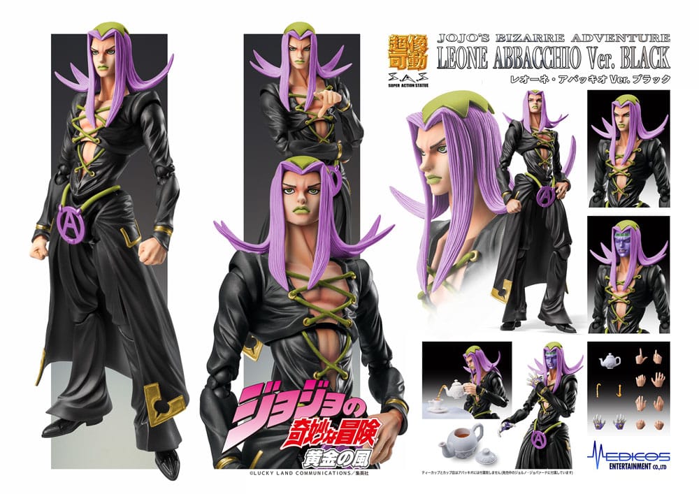 JoJo's Bizarre Adventure Part 5 Super Action Actionfigur Chozokado Leone Abbacchio Black Ver. 16 cm - Preorder - ETA: 25.01.2026