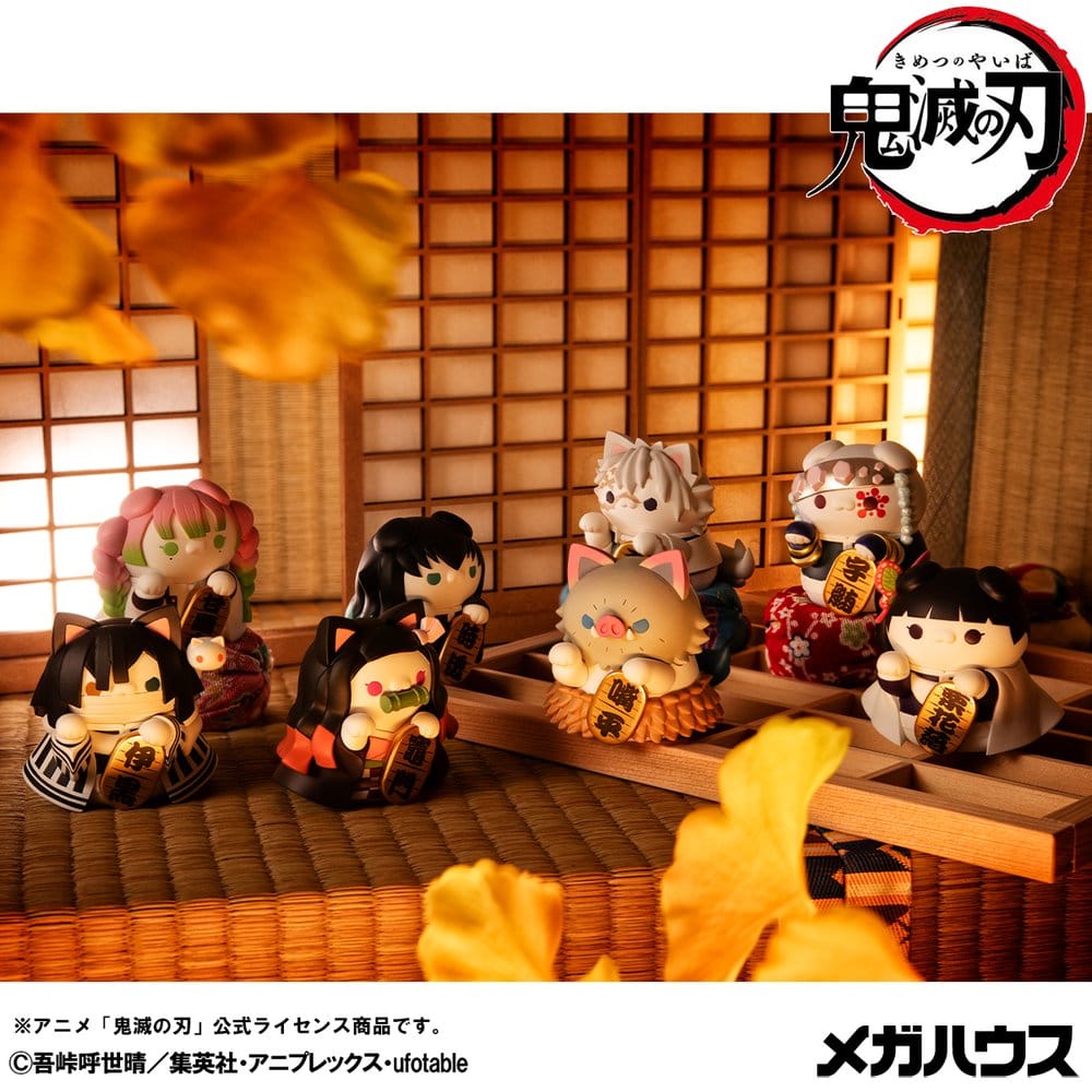 Demon Slayer: Kimetsu no Yaiba Mega Cat Project Minifiguren 6 cm Demon Slayer Fortune Cats ver. 02 Blind Box Display (8) (Repeat) - Preorder - ETA: 25.11.2026