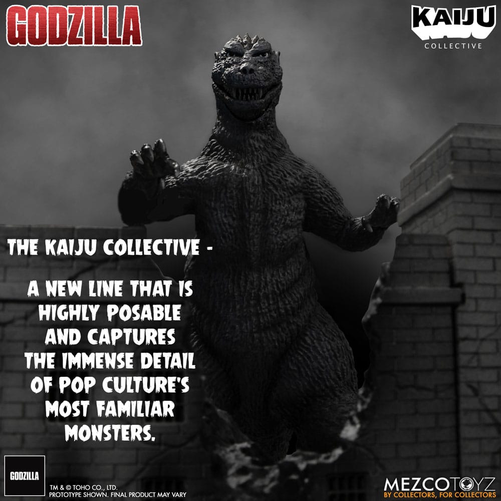 Godzilla (1954) Kaiju Collective Actionfigur Godzilla - Black & White Edition 20 cm - Preorder - ETA: 27.11.2025
