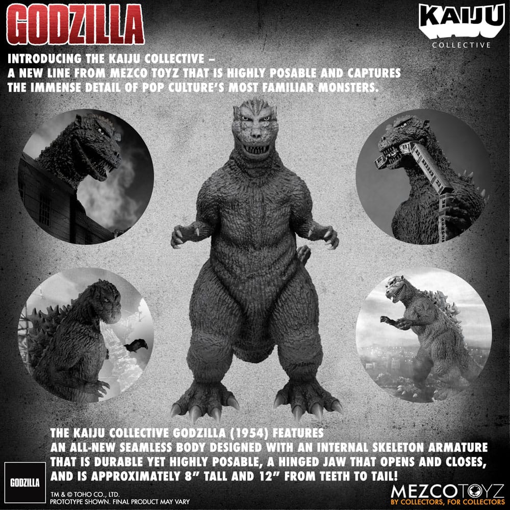 Godzilla (1954) Kaiju Collective Actionfigur Godzilla - Black & White Edition 20 cm - Preorder - ETA: 27.11.2025