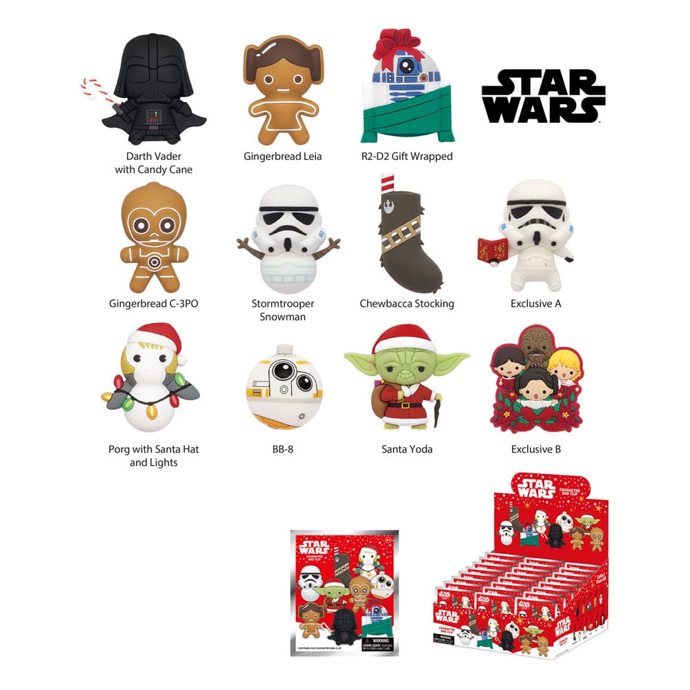 Star Wars 3D PVC-Taschenanhänger Star Wars Christmas Serie 1 Display (24) - Preorder - ETA: 20.12.2025