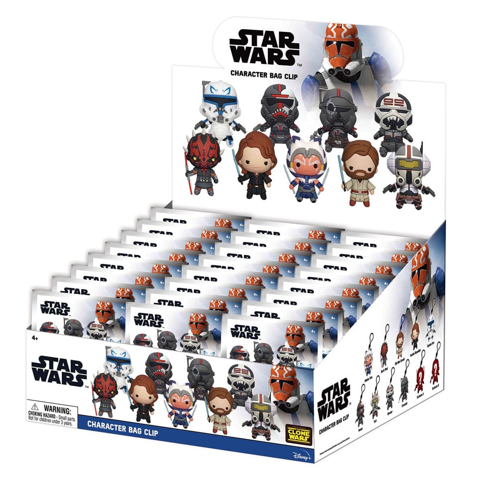Star Wars Clone Wars 3D PVC-Taschenanhänger Series 4 Display (24) - Versand: 5-7 Tage nach Bestellung