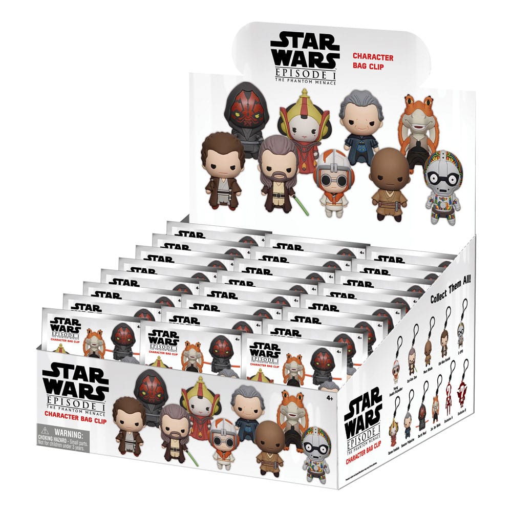 Star Wars 3D PVC-Taschenanhänger The Phantom Menace Display (24) - Versand: 5-7 Tage nach Bestellung