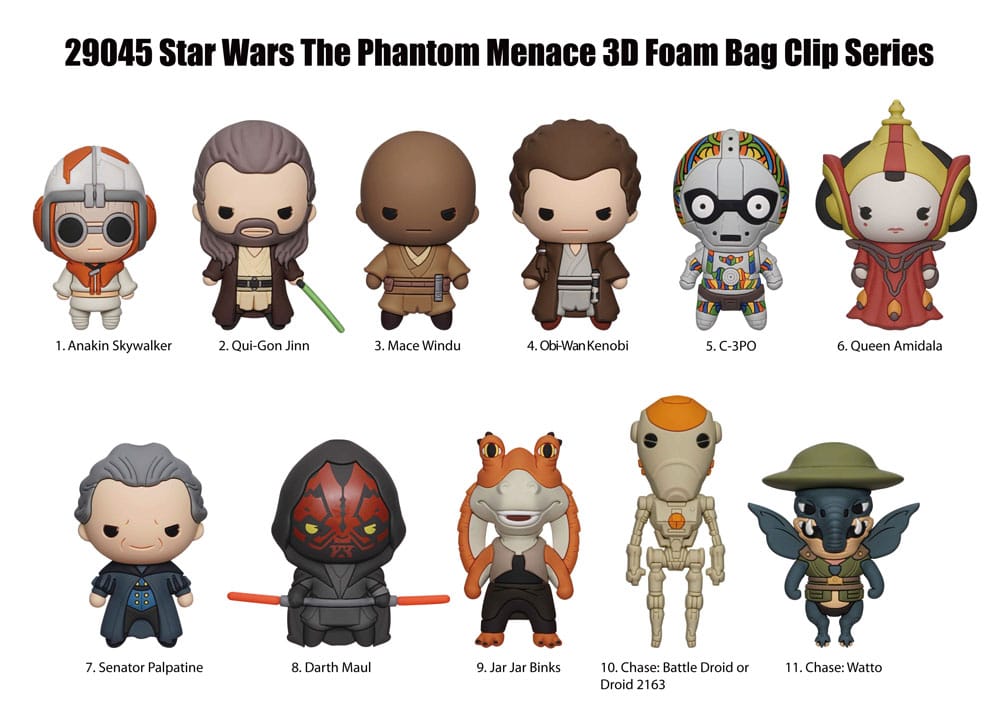 Star Wars 3D PVC-Taschenanhänger The Phantom Menace Display (24) - Versand: 5-7 Tage nach Bestellung