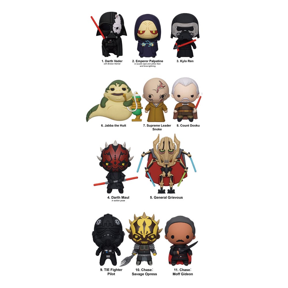 Star Wars 3D PVC-Taschenanhänger Year of the Dark Side Series 1 Display (24) - Versand: 5-7 Tage nach Bestellung