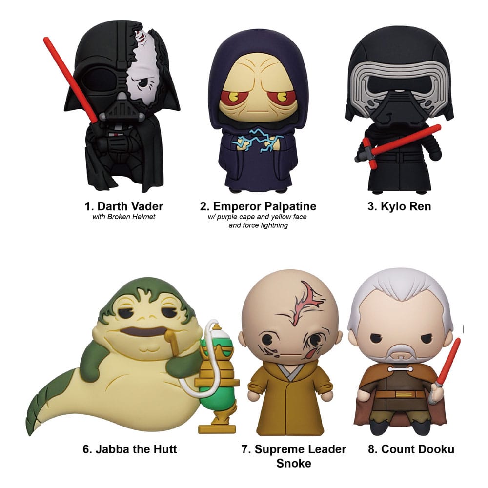 Star Wars 3D PVC-Taschenanhänger Year of the Dark Side Series 1 Display (24) - Versand: 5-7 Tage nach Bestellung