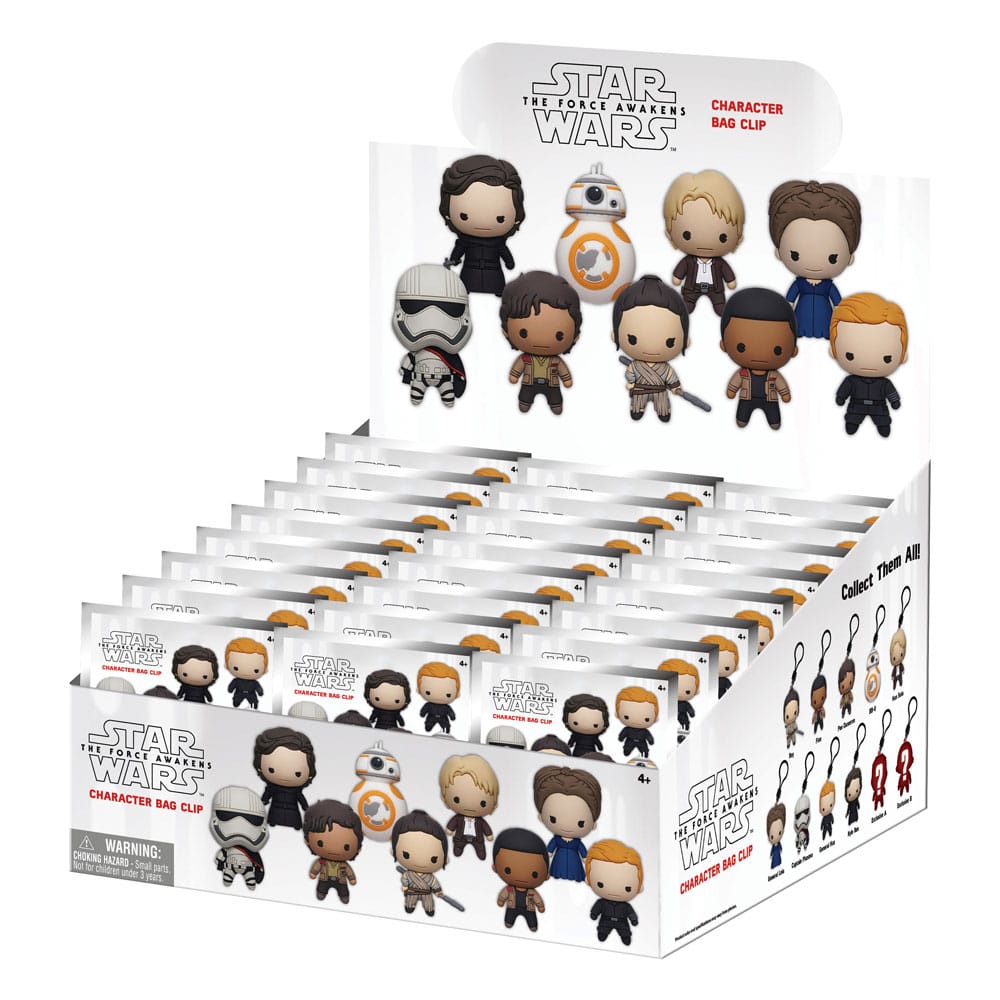 Star Wars: Das Erwachen der Macht 3D PVC-Taschenanhänger Display (24) - Versand: 5-7 Tage nach Bestellung