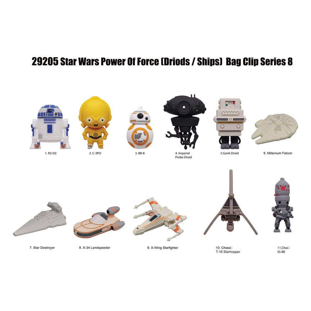 Star Wars PVC-Taschenanhänger Series 8 Power Of Force Display (24) - Preorder - ETA: 03.12.2025