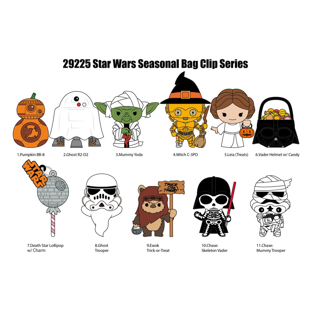 Star Wars 3D PVC-Taschenanhänger Halloween Display (24) - Preorder - ETA: 11.11.2025