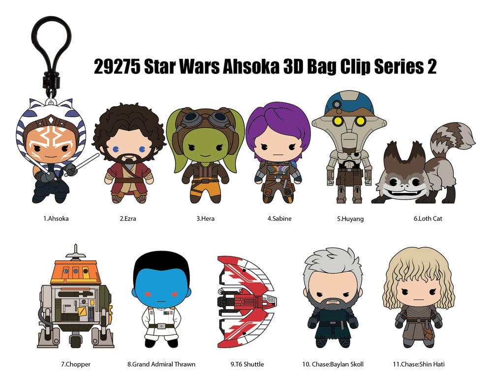Star Wars Ahsoka 3D PVC-Taschenanhänger Serie 2 Blind Bag Display (24) - Preorder - ETA: 05.12.2026