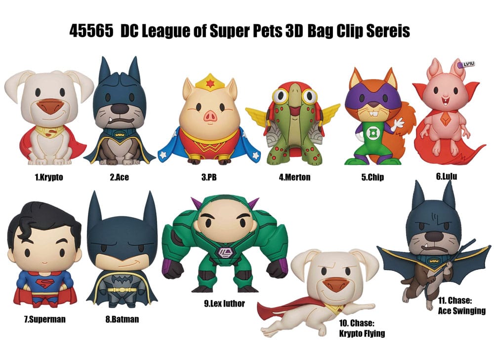 DC Super Pets 3D PVC-Taschenanhänger Series 1 Display (24) - Preorder - ETA: 01.12.2025