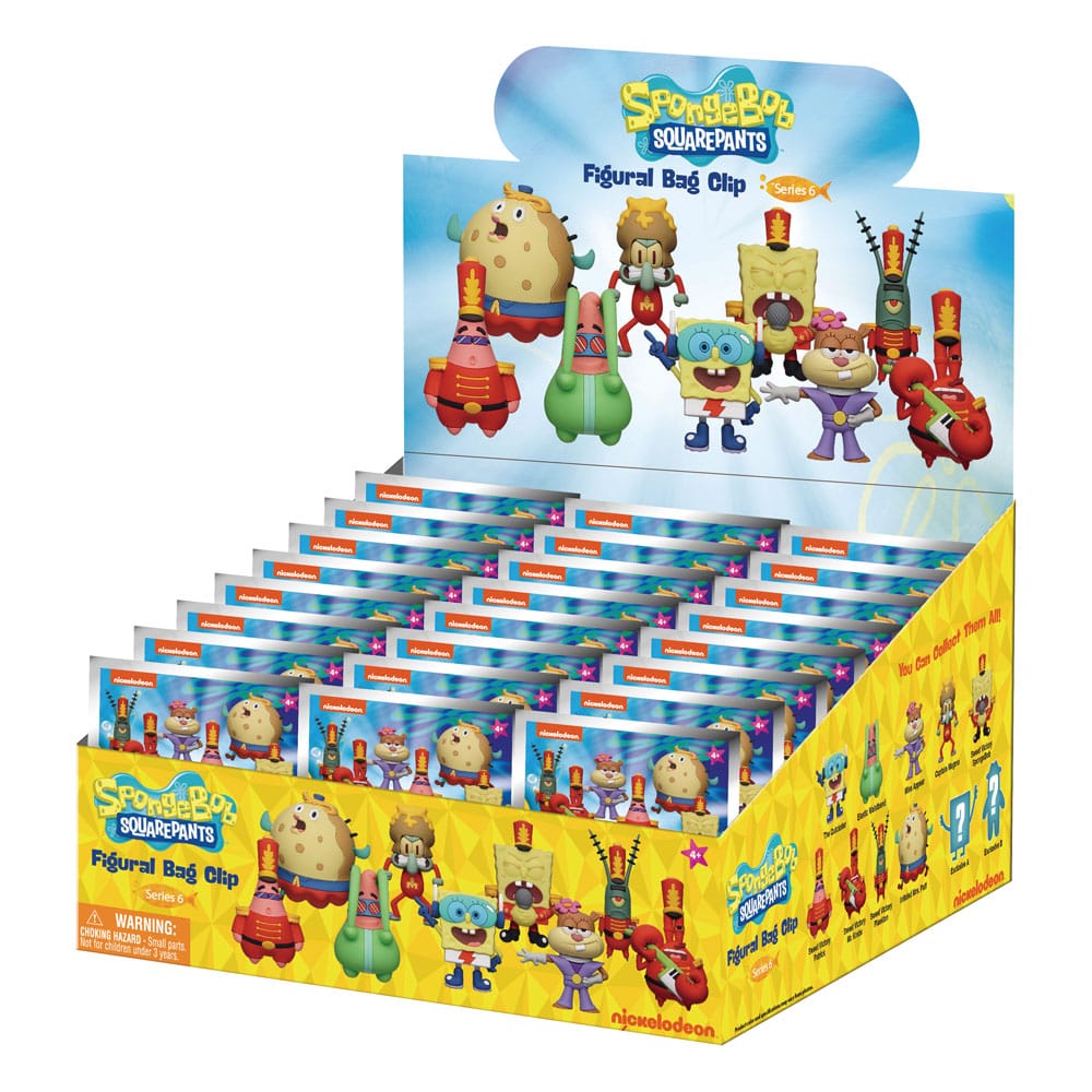 SpongeBob Schwammkopf 3D PVC-Taschenanhänger Series 6 Display (24) - Versand: 5-7 Tage nach Bestellung