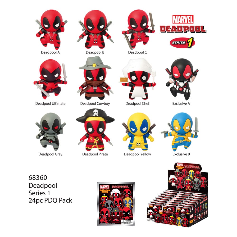 Deadpool PVC-Taschenanhänger Serie 1 Display (24) - Preorder - ETA: 06.01.2026