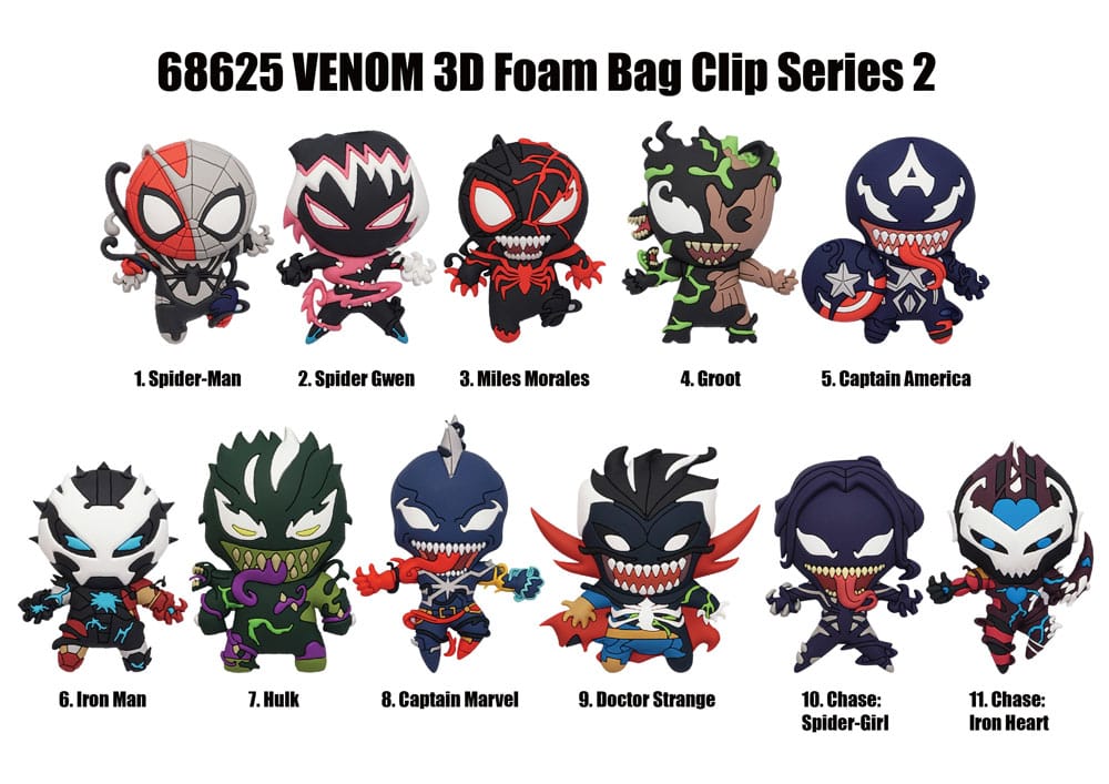 Venom 3D PVC-Taschenanhänger Series 2 Display (24) - Versand: 5-7 Tage nach Bestellung