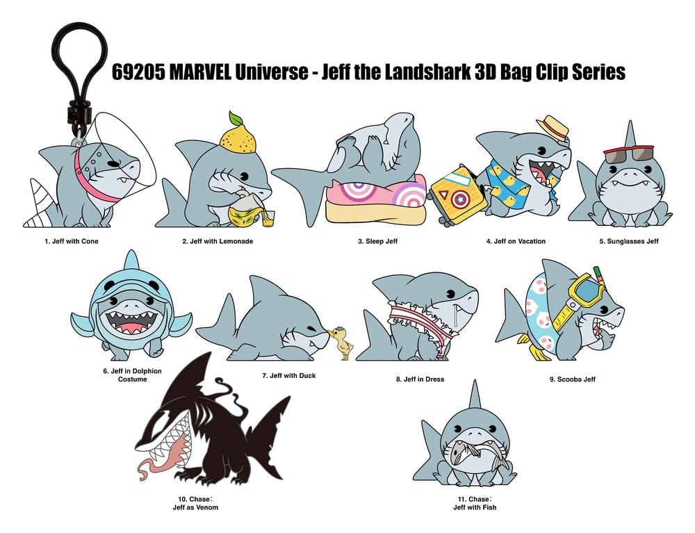 Marvel Rivals 3D PVC-Taschenanhänger Jeff the Land Shark Series 17 Display (24) - Preorder - ETA: 18.07.2026