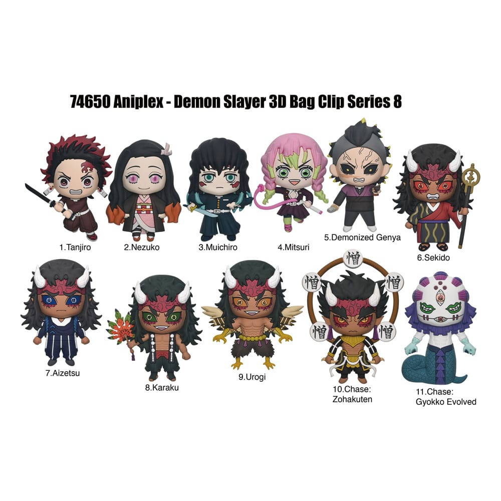Demon Slayer Season 3 3D PVC-Taschenanhänger Serie 8 Display  (24) - Preorder - ETA: 25.02.2026
