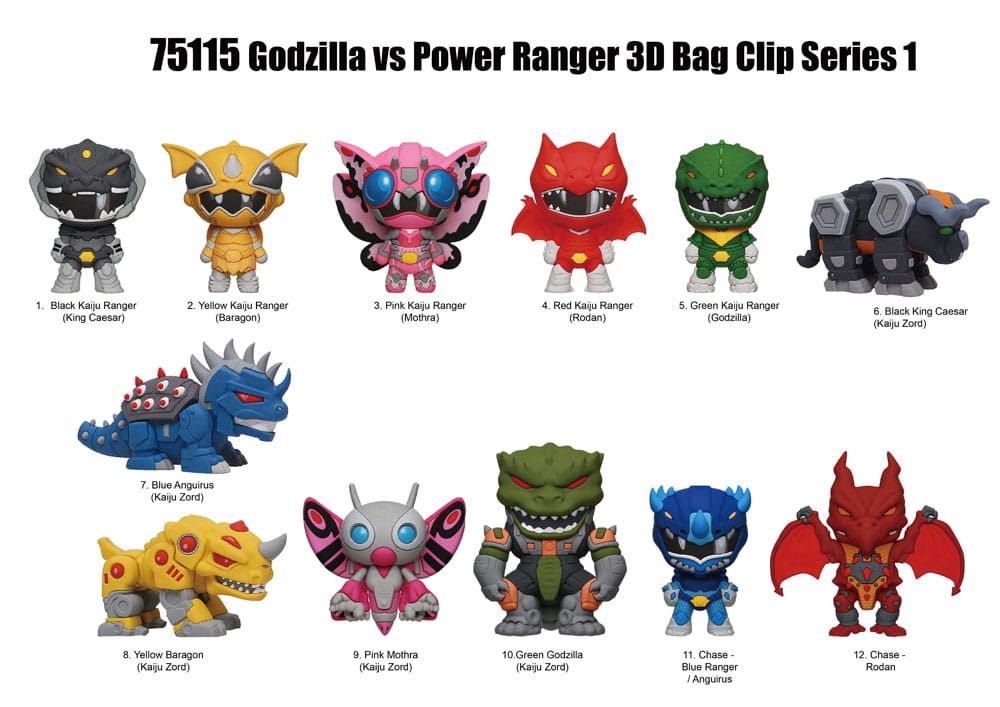 Godzilla vs. Power Rangers 3D PVC-Taschenanhänger Series 1 Display (24) - Preorder - ETA: 10.04.2026
