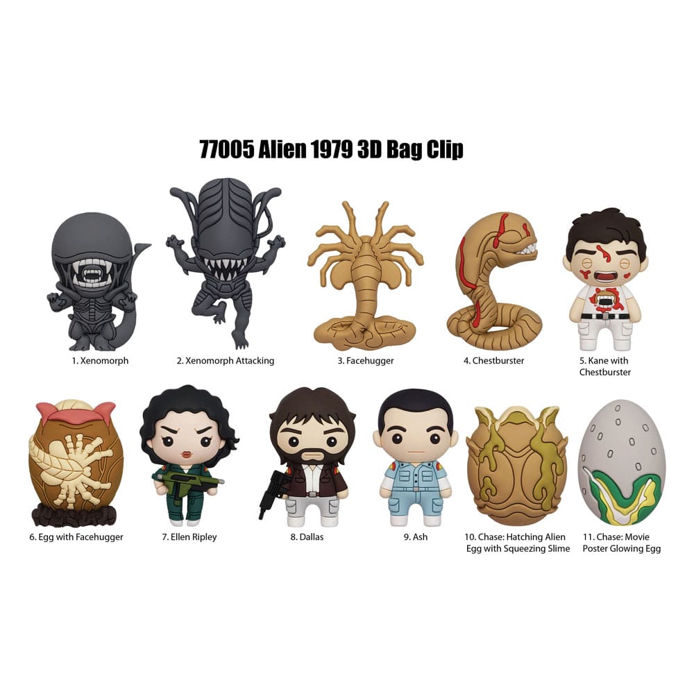 Alien 3D PVC-Taschenanhänger Series 1 Display (24) - Versand: 5-7 Tage nach Bestellung