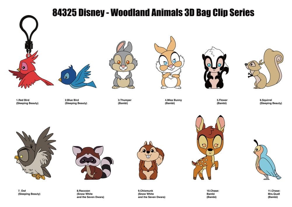 Disney 3D PVC-Taschenanhänger Waldtiere Serie 76 Display (24) - Preorder - ETA: 13.08.2026
