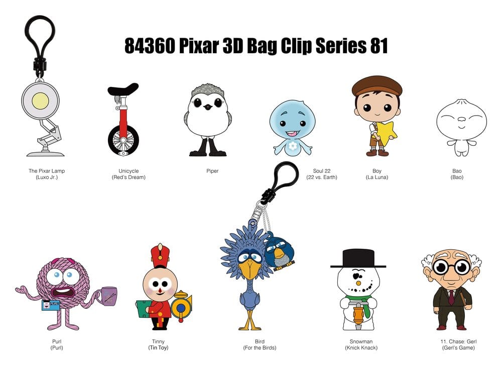 Pixar 3D PVC-Taschenanhänger Serie 82 Blind Bag Display (24) - Preorder - ETA: 25.01.2027