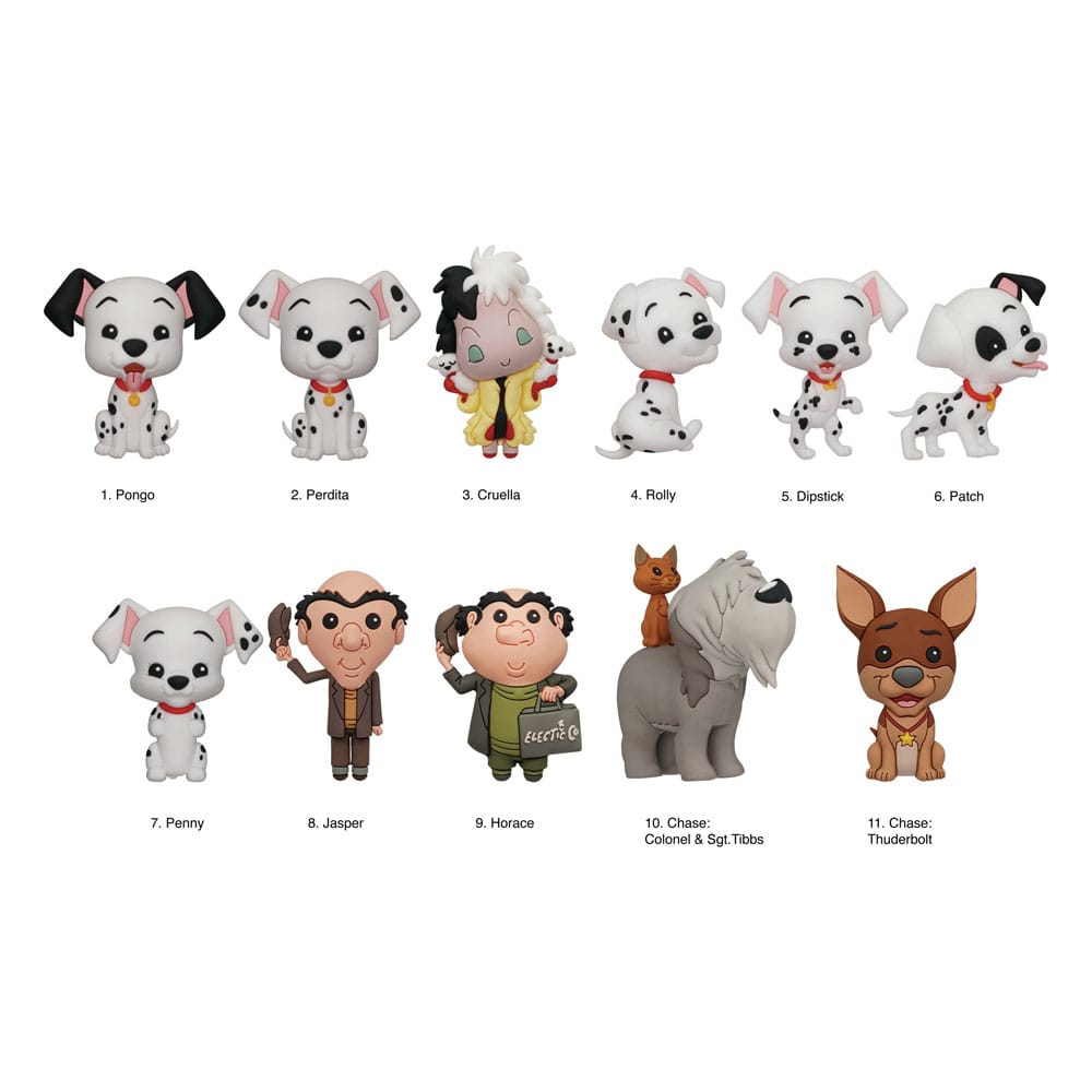 Disney 3D PVC-Taschenanhänger 101 Dalmatiner Series 33 Display (24) - Versand: 5-7 Tage nach Bestellung