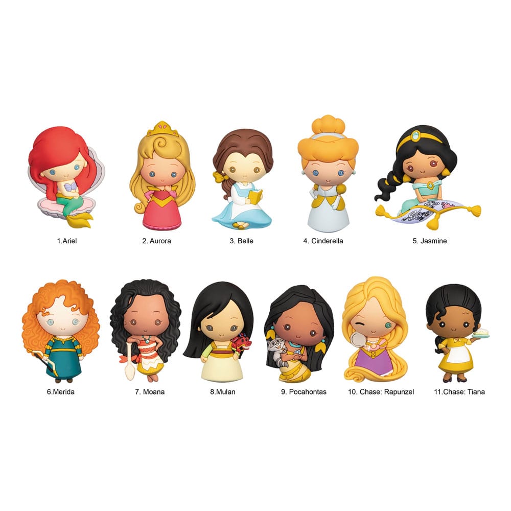 Disney 3D PVC-Taschenanhänger Ultimate Princess Series 31 Display (24) - Versand: 5-7 Tage nach Bestellung
