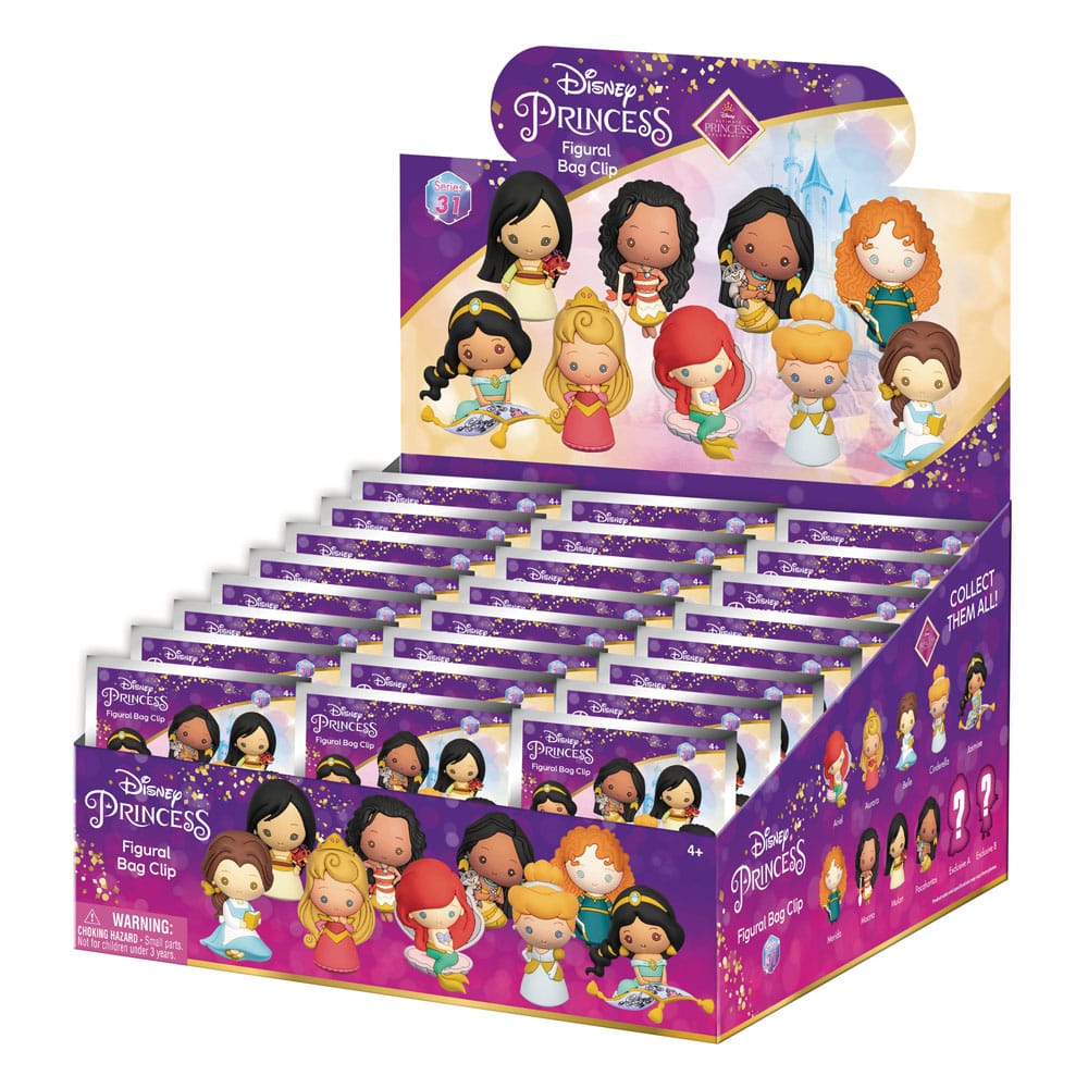 Disney 3D PVC-Taschenanhänger Ultimate Princess Series 31 Display (24) - Versand: 5-7 Tage nach Bestellung