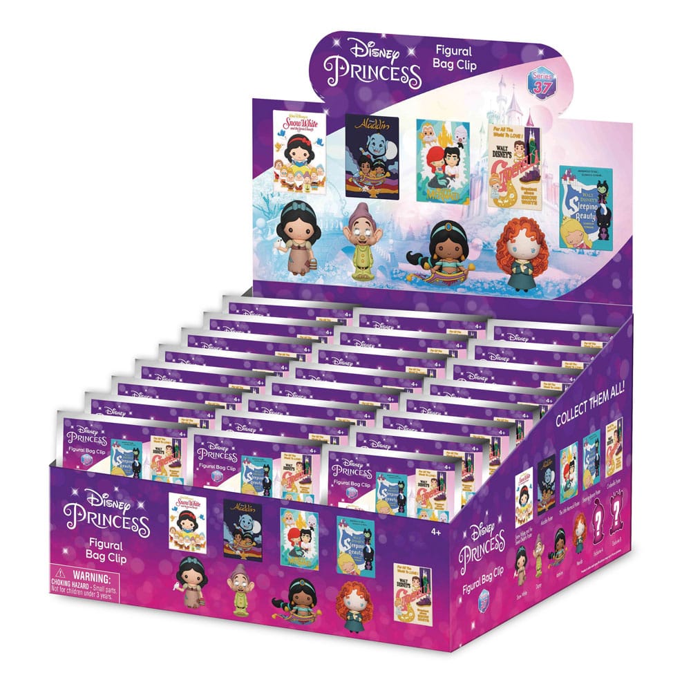 Disney 3D PVC-Taschenanhänger Ultimate Princess Series 37 Display (24) - Versand: 5-7 Tage nach Bestellung