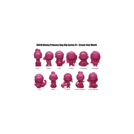 Disney Create your World 3D PVC-Taschenanhänger Princess Serie 64 Display (24)  - Versand: 5-7 Tage nach Bestellung