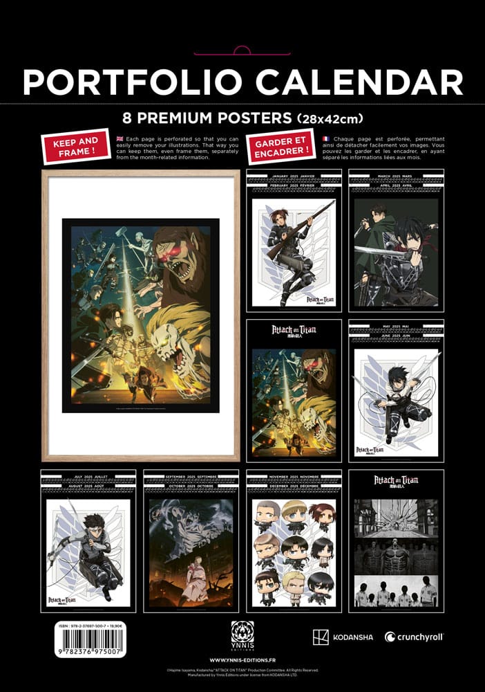 Attack on Titan Portfolio Kalender 2025 *Englische Version* - Versand: 5-7 Tage nach Bestellung