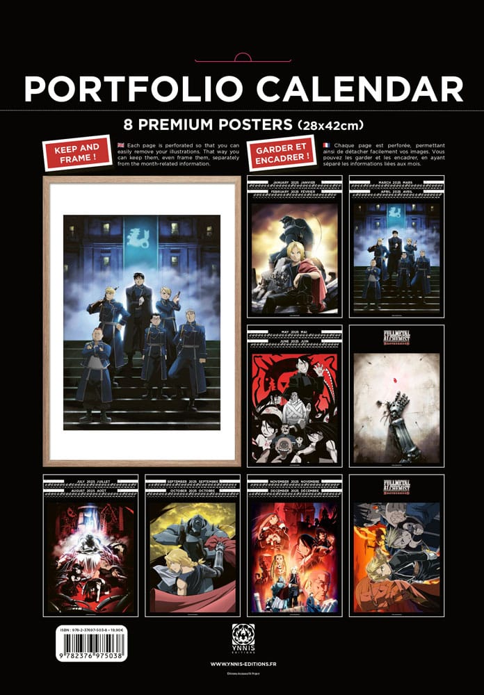 Fullmetal Alchemist Portfolio Kalender 2025 *Englische Version* - Versand: 5-7 Tage nach Bestellung