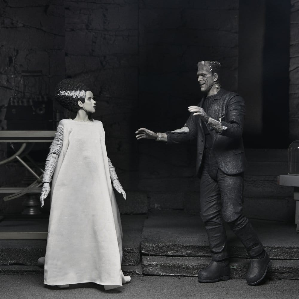 Universal Monsters Actionfiguren 2er-Pack Frankensteins Braut 90th Anniversary The Monster & His Mate (B&W) 18 cm - Preorder - ETA: 25.11.2026