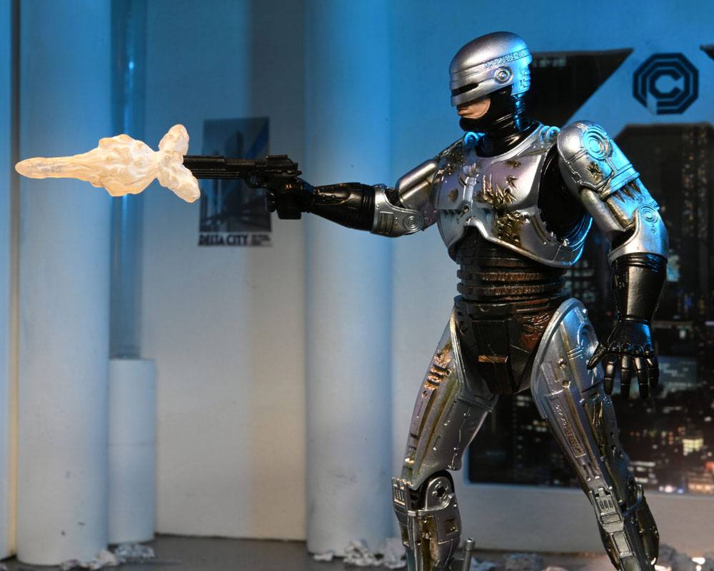 RoboCop Actionfigur Ultimate Battle Damaged RoboCop with Chair 18 cm - Preorder - ETA: 16.02.2026