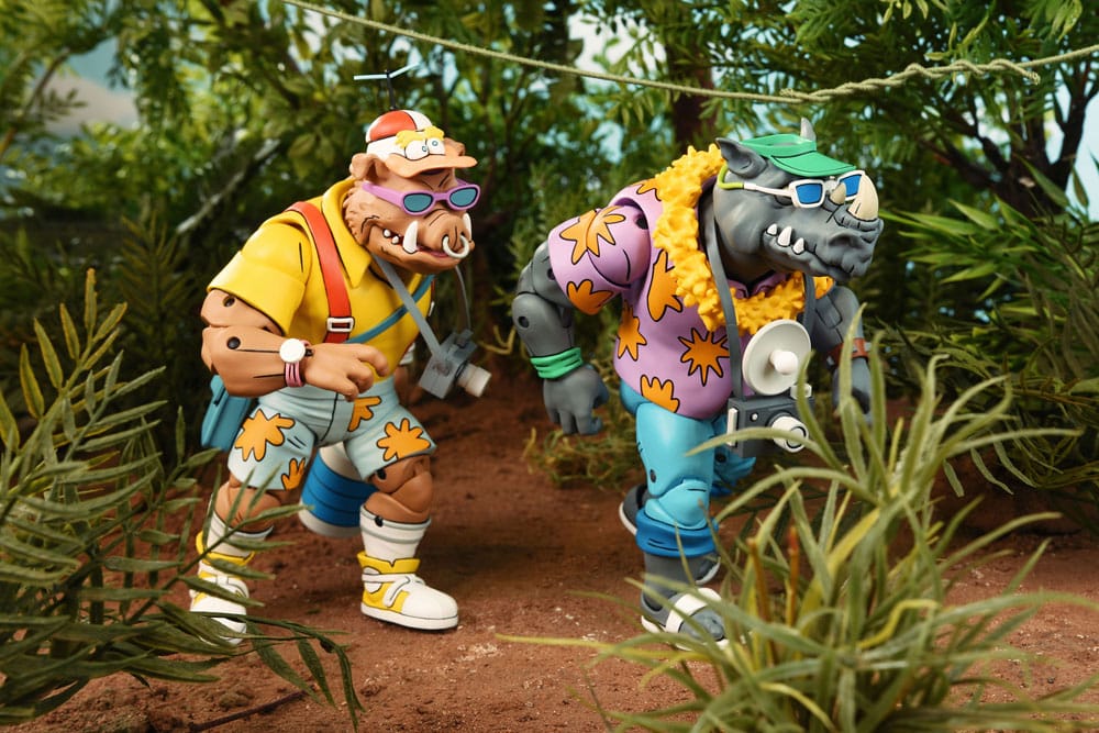 Teenage Mutant Ninja Turtles (Cartoon 1980) Actionfiguren 2er-Pack Vacation Bebop and Rocksteady 18 cm - Preorder - ETA: 19.09.2025