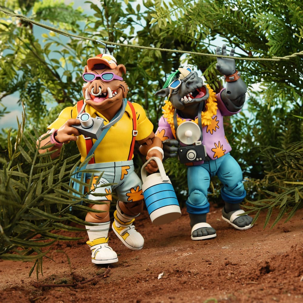 Teenage Mutant Ninja Turtles (Cartoon 1980) Actionfiguren 2er-Pack Vacation Bebop and Rocksteady 18 cm - Preorder - ETA: 19.09.2025