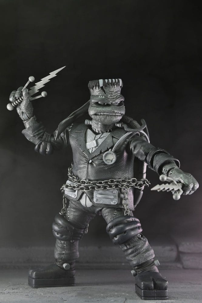 Universal Monsters x Teenage Mutant Ninja Turtles Actionfiguren 4er-Pack Turtles Black & White 18 cm - Versand: 5-7 Tage nach Bestellung