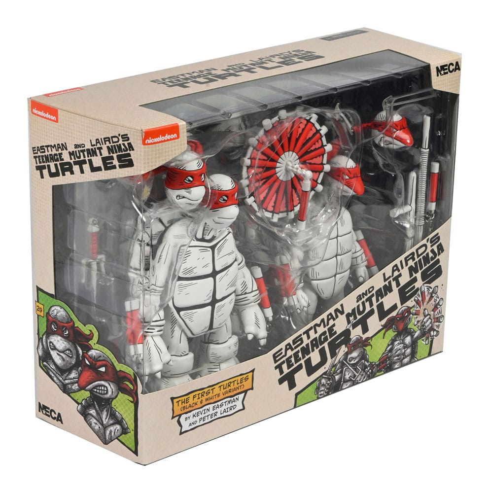Teenage Mutant Ninja Turtles (Mirage Comics) Actionfiguren 2er-Pack Black and White First Turtles 18 cm - Preorder - ETA: 19.09.2025